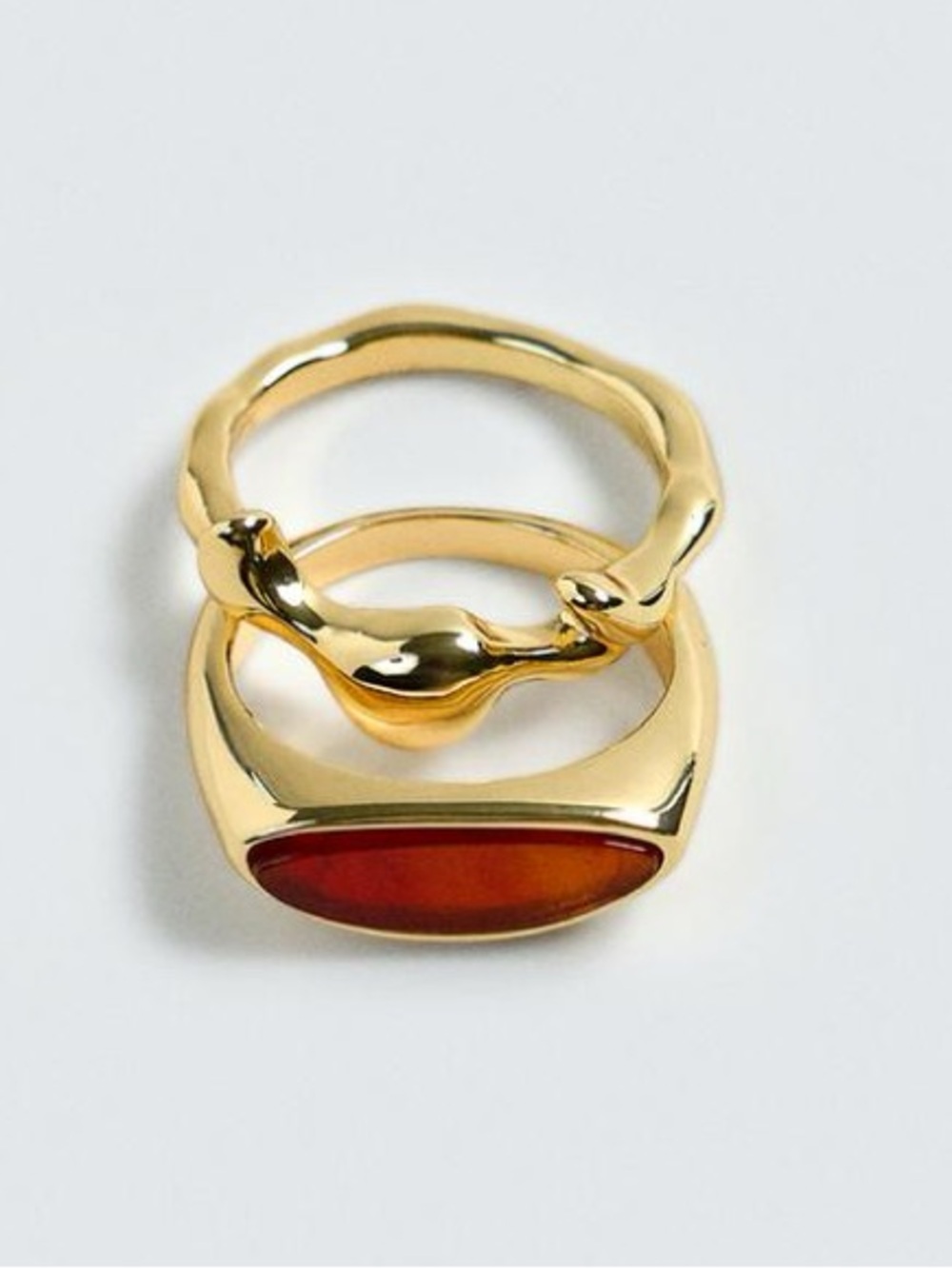 NWOT. Zara Golden Pack of 2 Mixed Rings.
